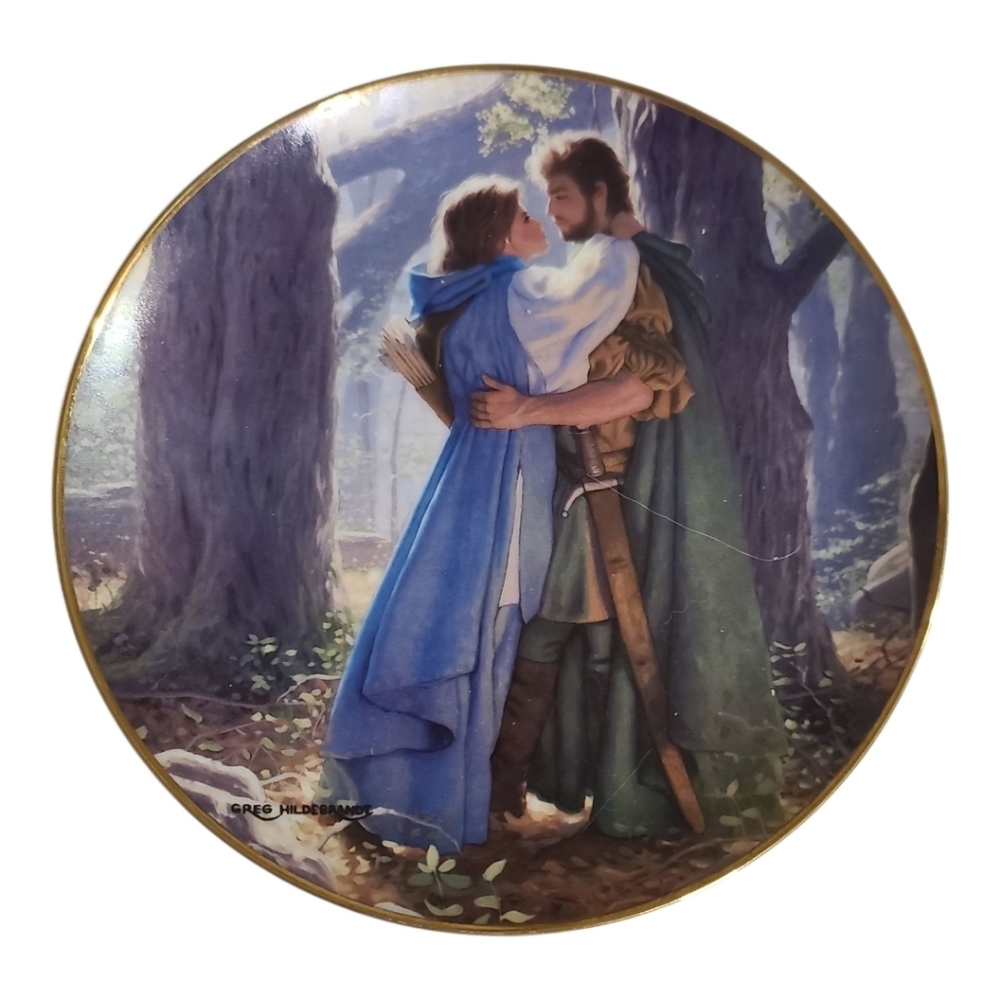 Rare Find Robinhood And Maid Marian Romantic Forest Scene Decorative Plate 8"